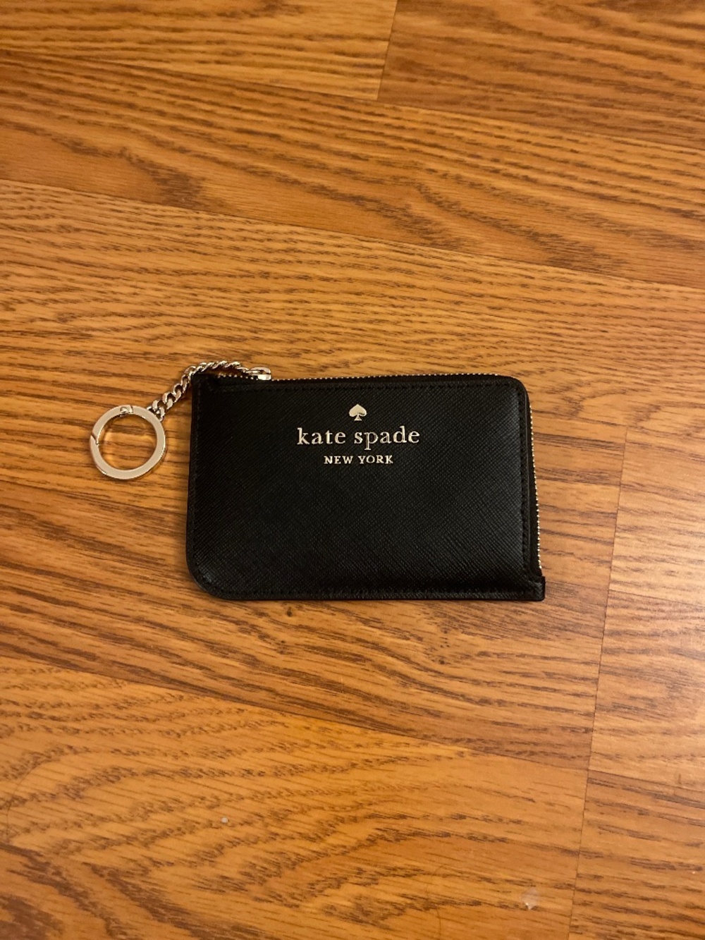Kate Spade black Cameron Saffiano Leather Zip Card Holder
